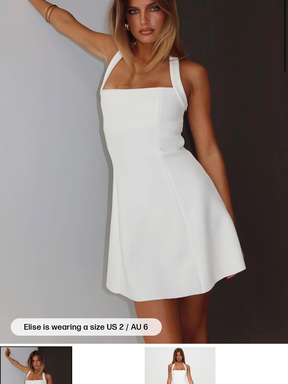 Alyn Halter Mini Dress White from Princess Polly